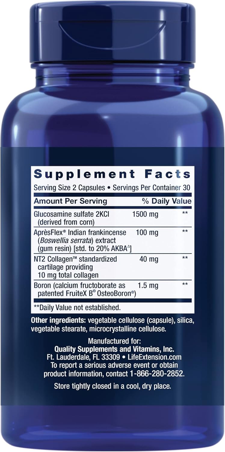 Joint Health Supplement with NT2 Collagen, AprèsFlex, Glucosamine, and Boswellia - 60 Capsules