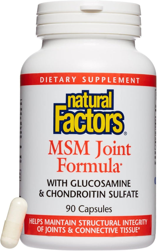 Joint MSM Formula with Glucosamine & Chondroitin Sulfate - 90 Capsules for Healthy Joints, Muscles, and Cartilage