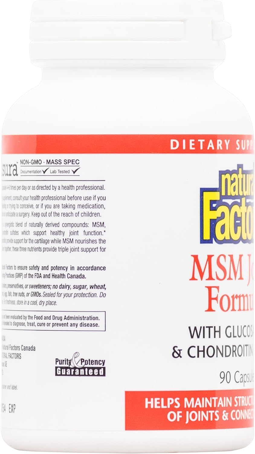 Joint MSM Formula with Glucosamine & Chondroitin Sulfate - 90 Capsules for Healthy Joints, Muscles, and Cartilage