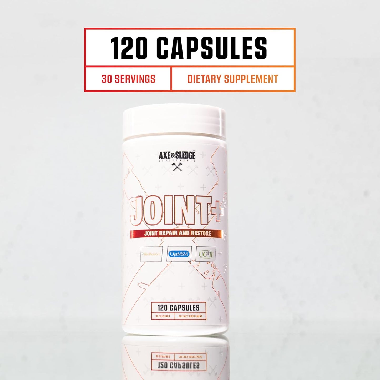 Joint+ Supplement with UC-II Collagen, MSM, Glucosamine, and Bioperine for Joint Health Support