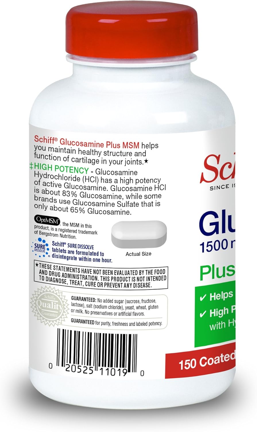 Joint Support Supplement with 1500mg Glucosamine, 1500mg MSM, and Hyaluronic Acid - 150 Tablets