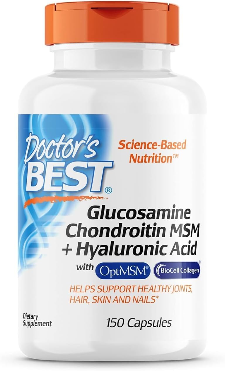 Joint Support Supplement with Glucosamine, Chondroitin, MSM, Hyaluronic Acid, and Biocell Collagen, 150 Capsules, Non-GMO, Gluten, and Soy Free