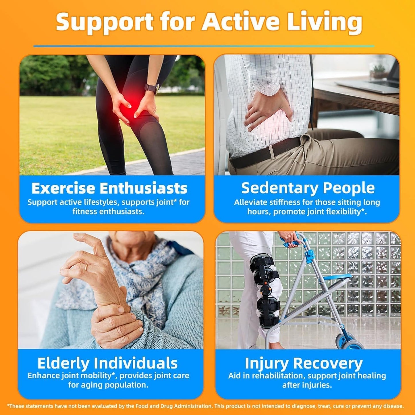 Joint Support Supplement with Glucosamine, Chondroitin, MSM, Turmeric & Boswellia - 93 Capsules