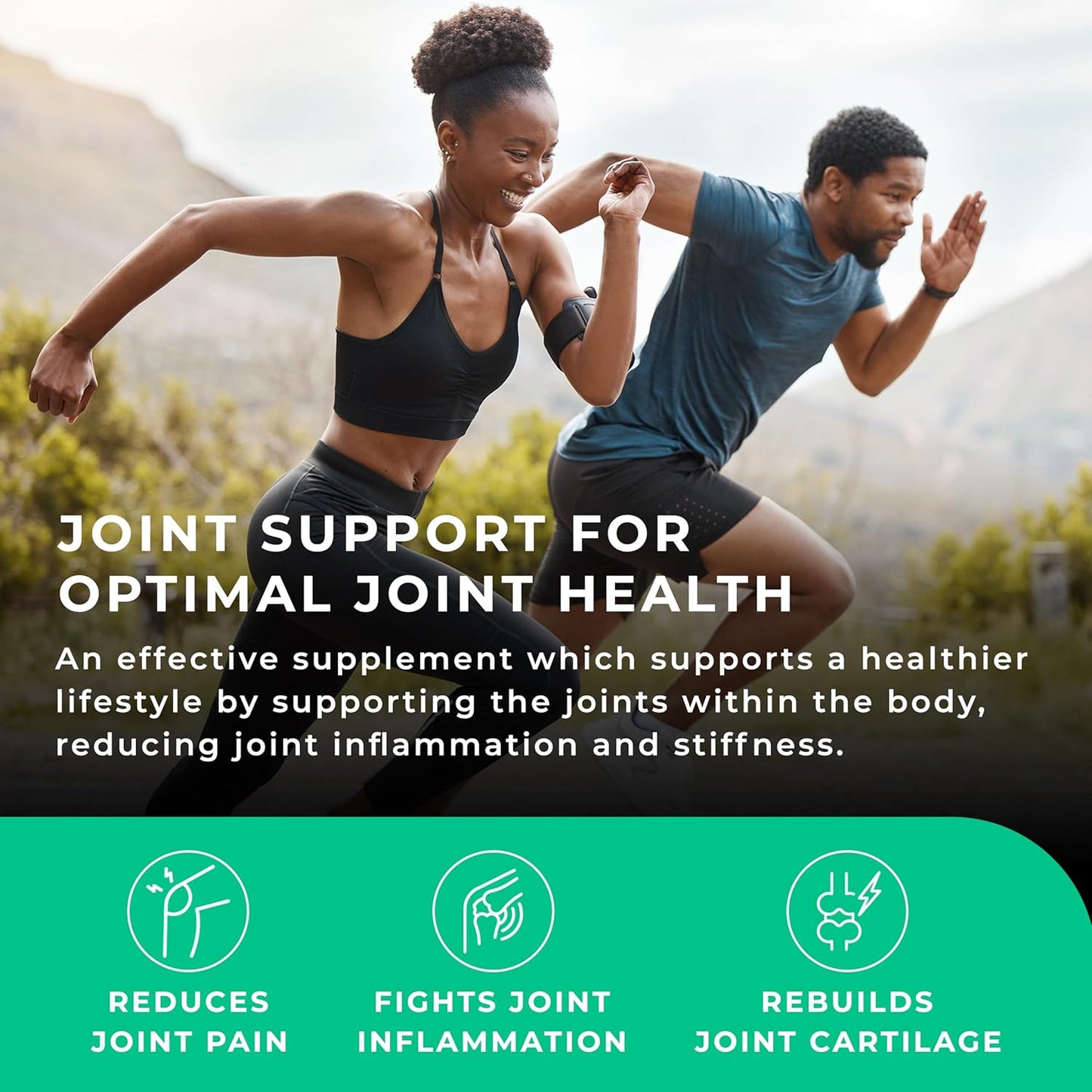 Joint Support Supplement with Glucosamine, Vitamin C, Hyaluronic Acid, Levagen®, UC-II® Chicken Collagen - 60 Capsules, 2 Month Supply for Joint Pain Relief & Care in Men & Women