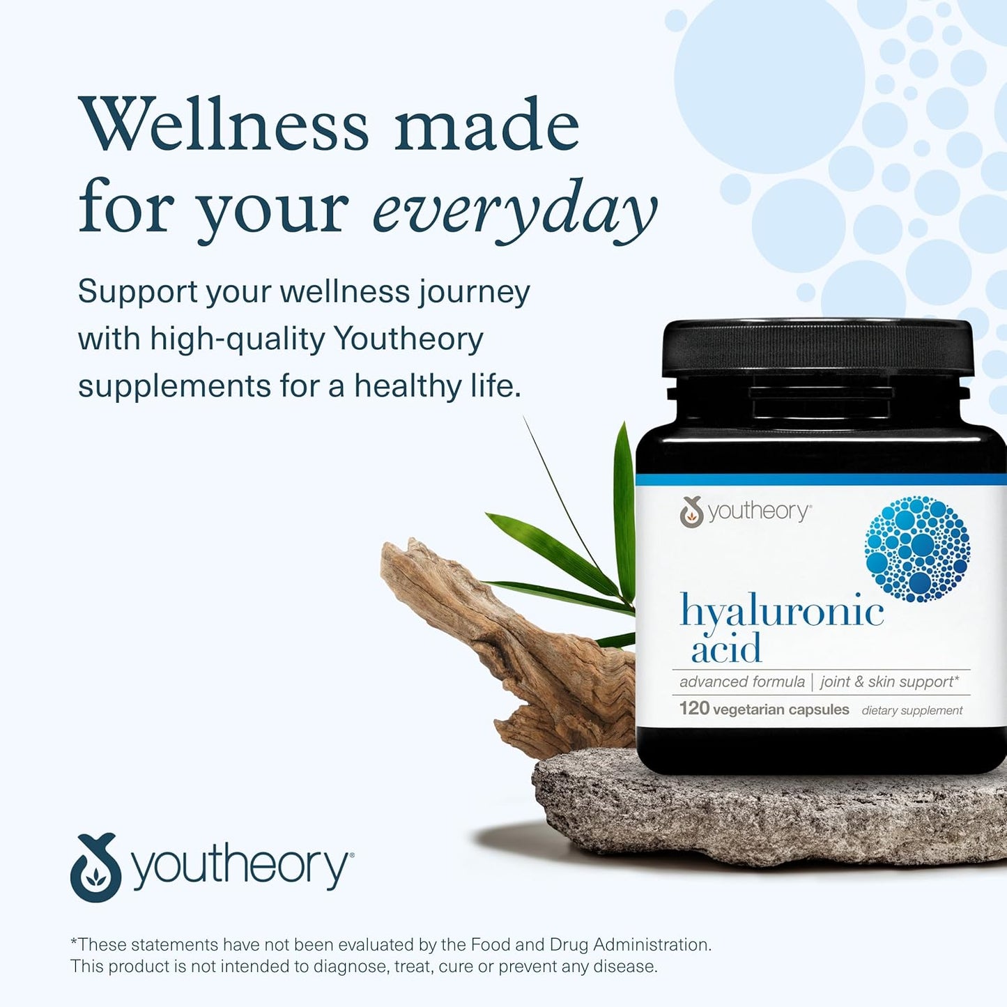 Joint Support Supplement with Hyaluronic Acid, Boswellia Extract, and Skin Health Benefits - 120 Vegetarian Capsules