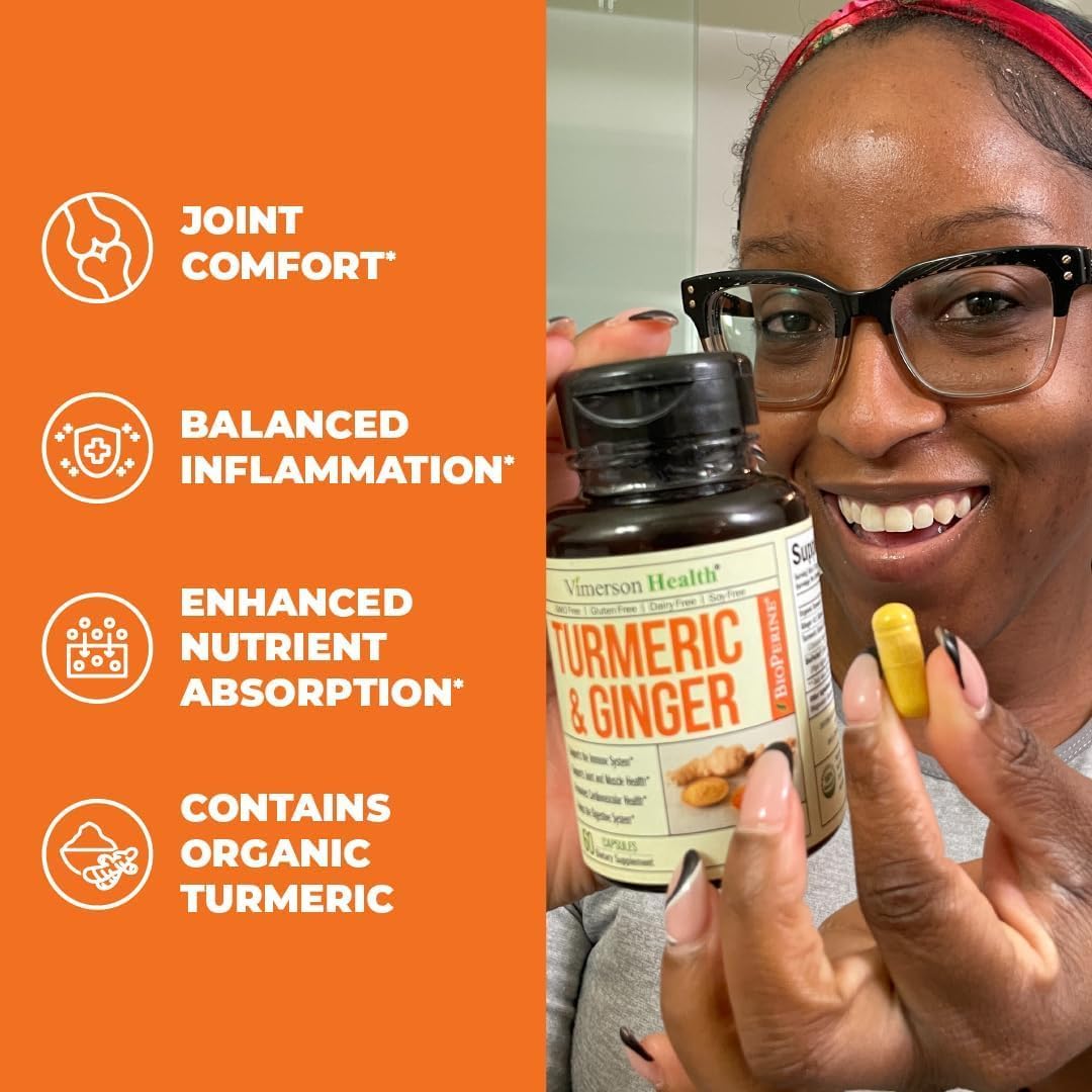 Joint Support Supplement with Turmeric, Ginger Root, Glucosamine, Chondroitin, and MSM for Optimal Health