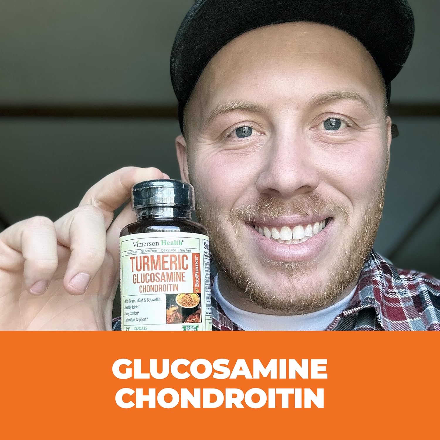 Joint Support Supplement with Turmeric, Glucosamine, and Chondroitin for Men & Women - Includes Ginger, Boswellia, MSM, and Black Pepper for Immune Health - 60 Capsules