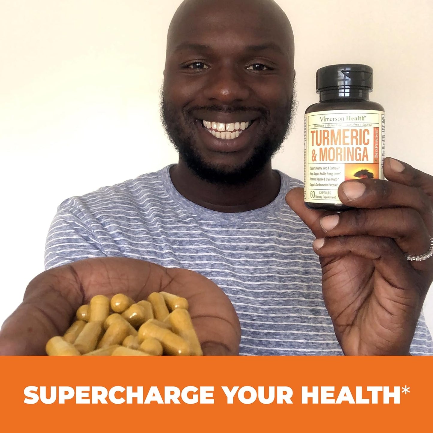 Joint Support Turmeric and Moringa Supplement with Black Pepper - Premium Capsules for Women and Men - Supports Digestion and Energy - 2 Pack