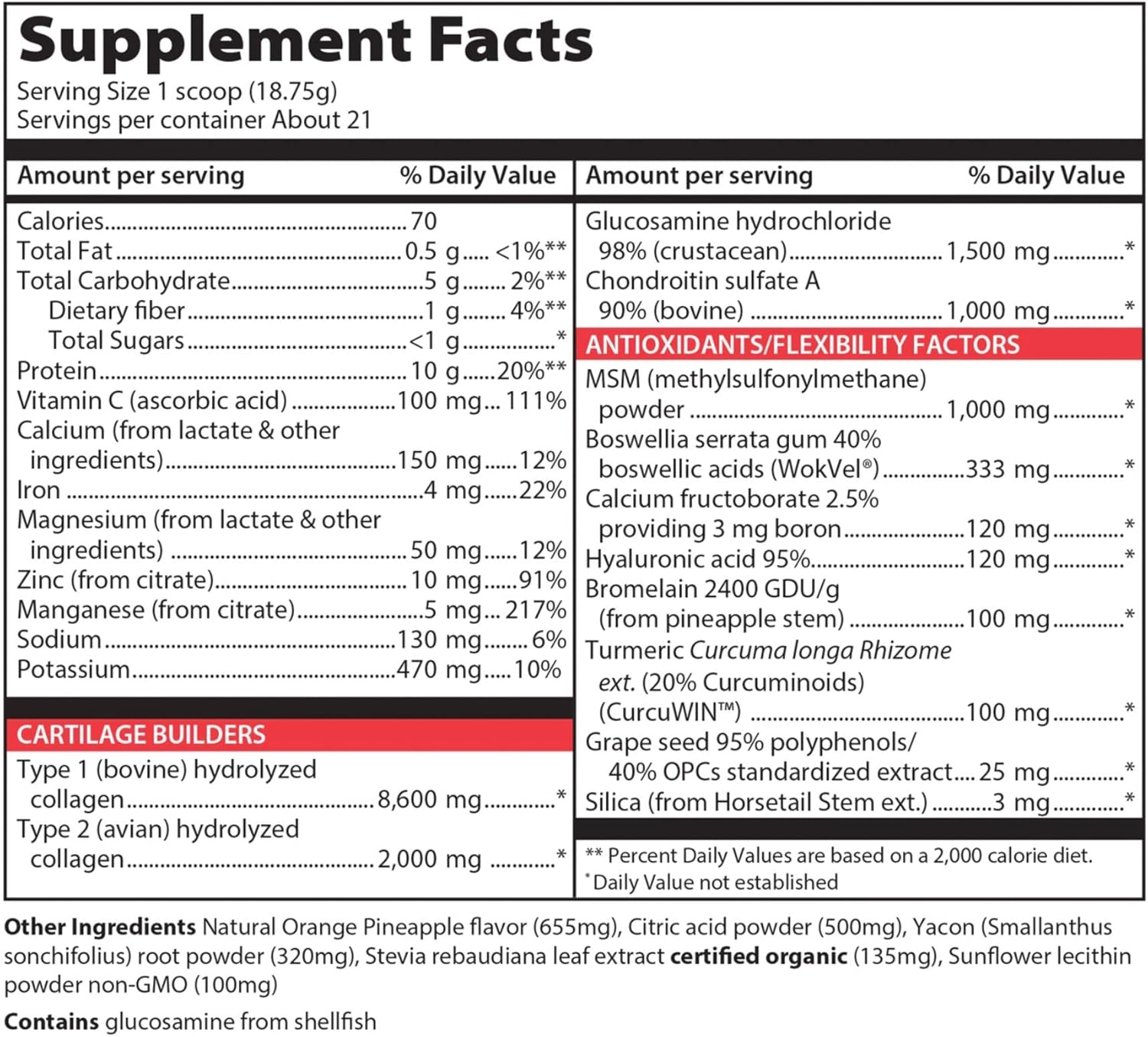 Joint Vibrance Orange Pineapple - Comprehensive Joint & Cartilage Support (21 Servings)