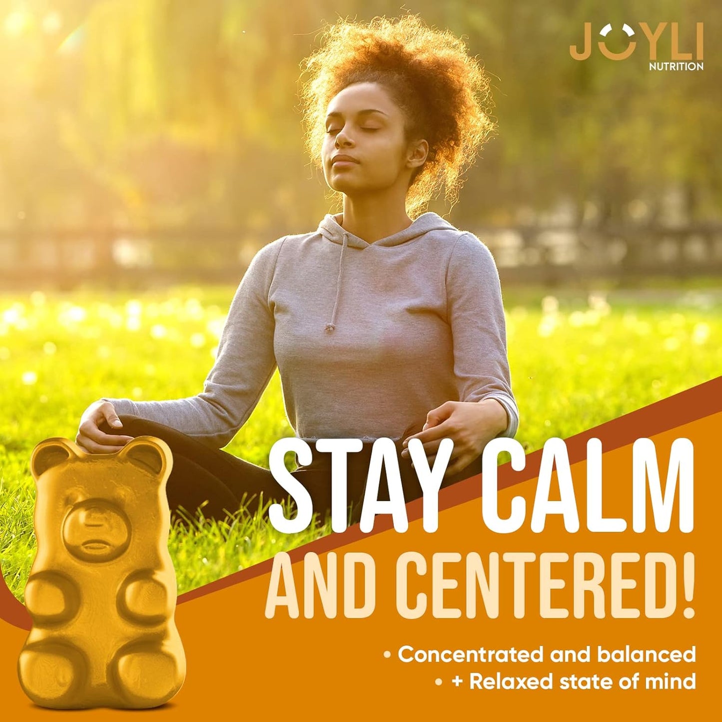 Joyli Nutrition L-Tyrosine Gummies 1000MG - Focus & Calm Supplement for Kids & Adults - Brain, Memory, Mood, Energy Support - Vegan & Gluten-Free - 500mg per Gummy