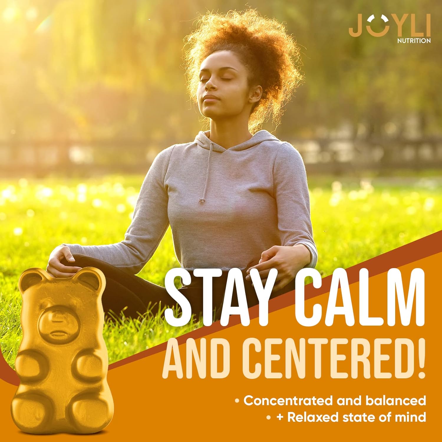 Joyli Nutrition L-Tyrosine Gummies 1000MG - Focus & Calm Supplement for Kids & Adults - Brain, Memory, Mood, Energy Support - Vegan & Gluten-Free - 500mg per Gummy