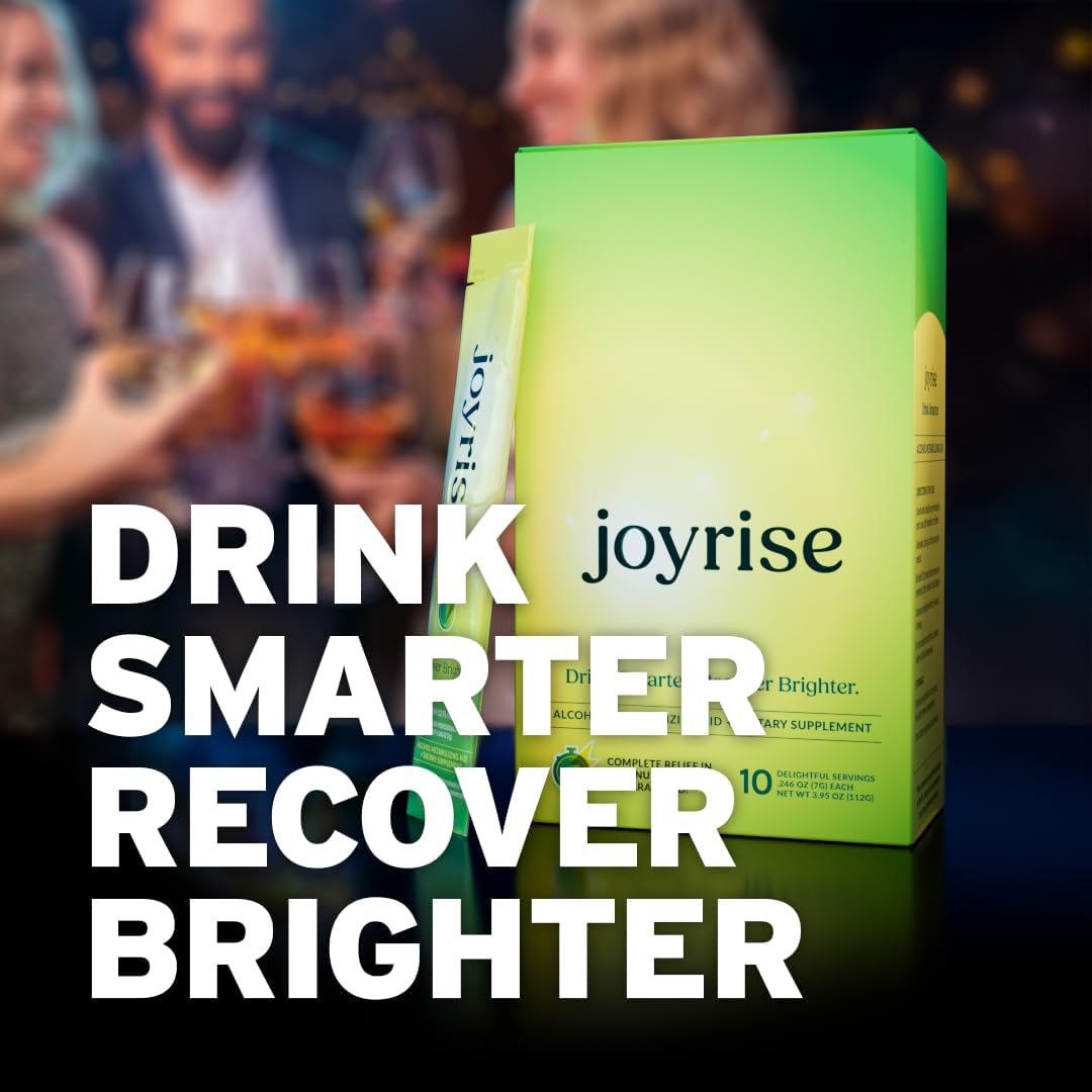 Joyrise Fast-Acting Pre or Post-Drinking Aid Powder Sticks - Patented Formula, Guaranteed Results in 30min or Less - 10 Packs