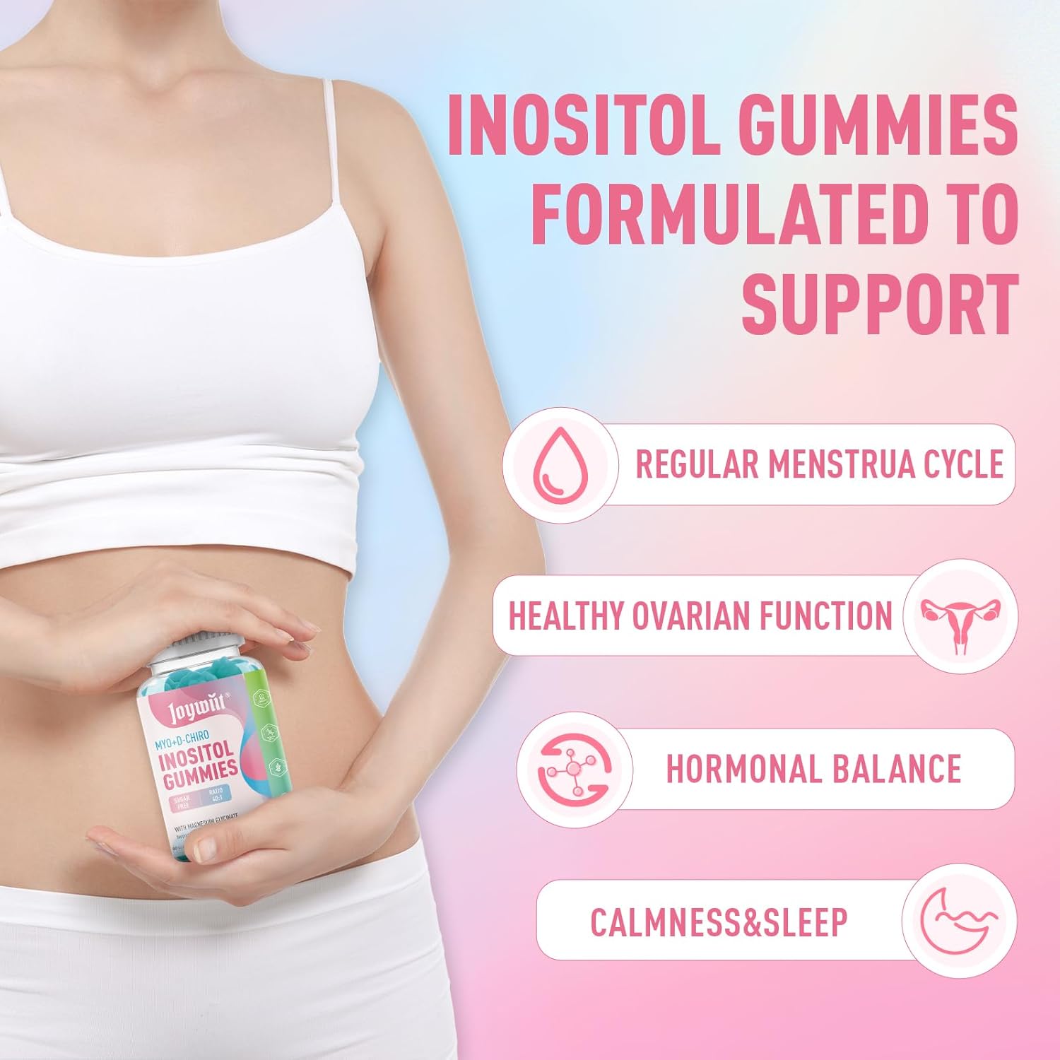 Joywiit Inositol Gummies with TMG Supplements for Improved Mood and Energy Boost