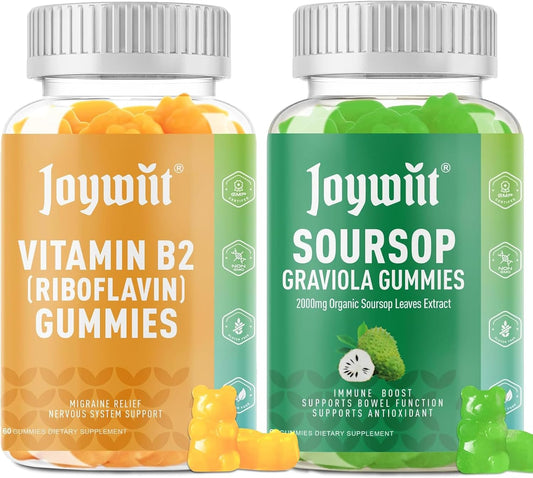Joywiit Vitamin B2 and Soursop Graviola Gummies - Immune Support and Energy Boost Supplement
