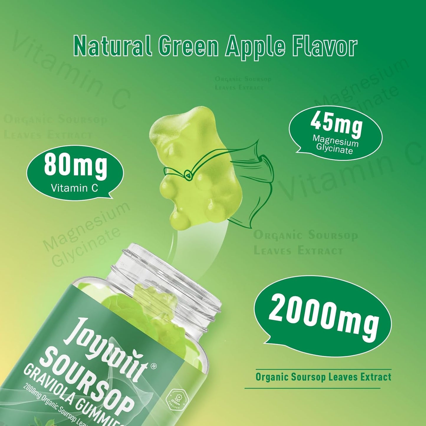 Joywiit Vitamin B2 and Soursop Graviola Gummies - Immune Support and Energy Boost Supplement
