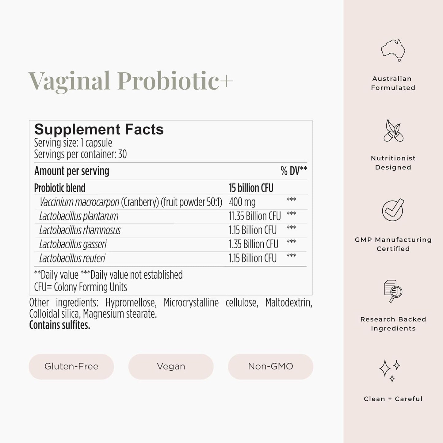 JSHealth Vaginal Probiotic Supplement - Supports Urinary and Vaginal Health - Shelf Stable Yeast Infection Relief for Women (30 Capsules)