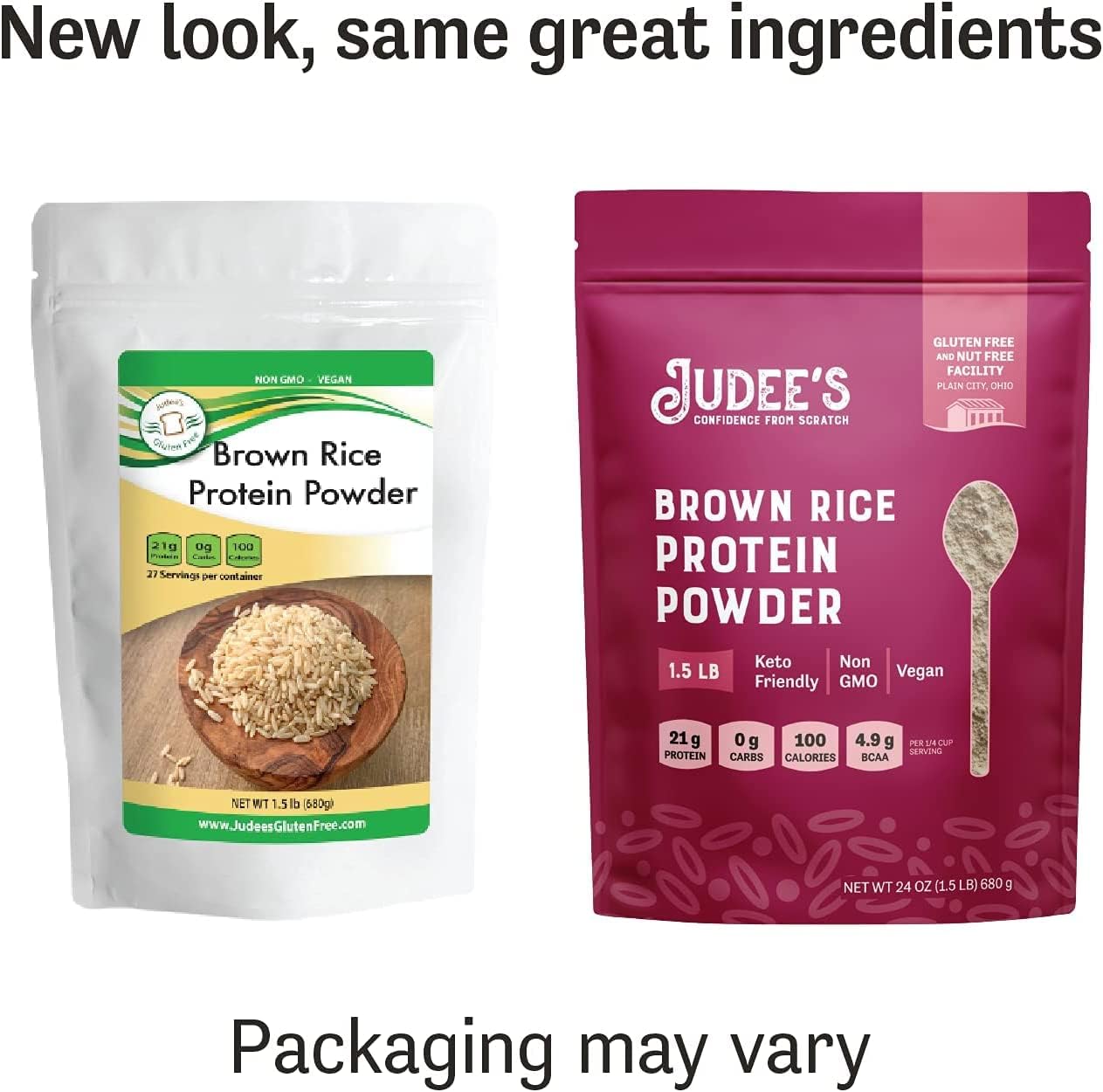 Judee's Brown Rice Protein Powder - 1.5 lb - 80% Protein - Non-GMO, Sprouted, Dairy-Free, Keto-Friendly - Plant-Based Gluten-Free Protein