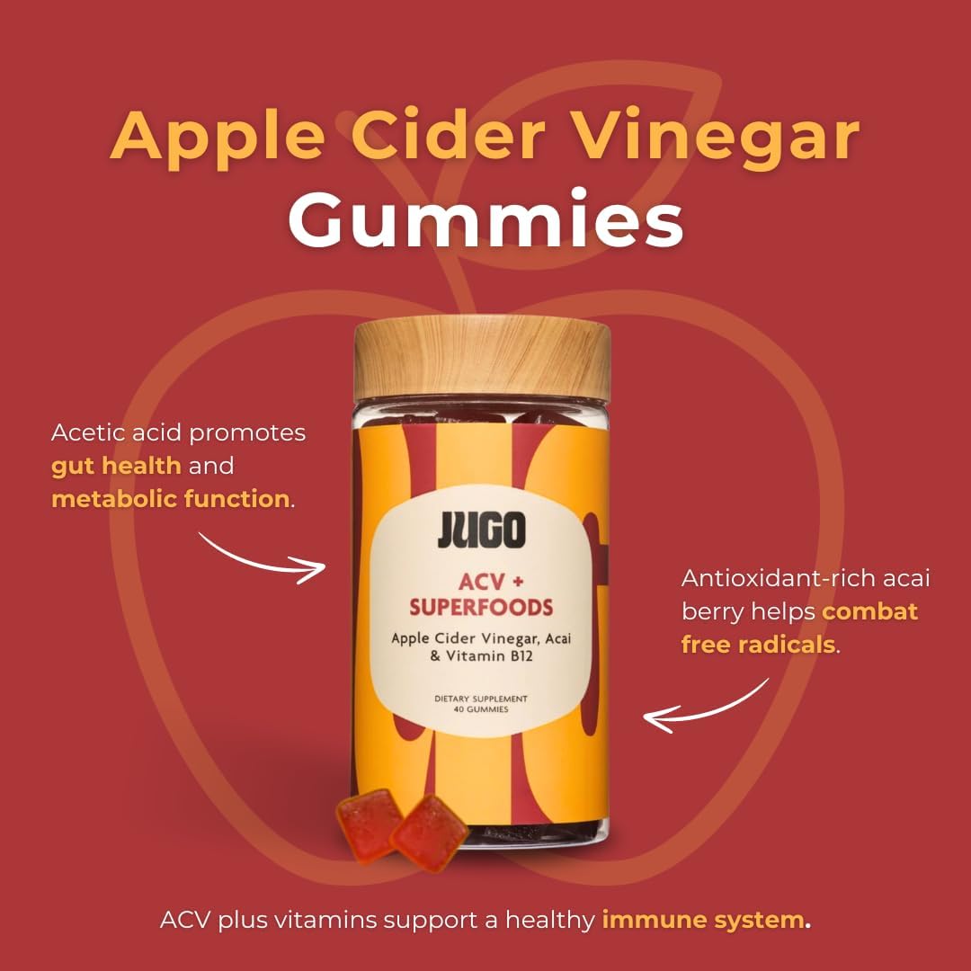 JUGO Beauty + ACV Gummy Bundle for Radiant Hair, Skin, Nails & Gut Health - Collagen, Biotin, Apple Cider Vinegar - JUGO LLC
