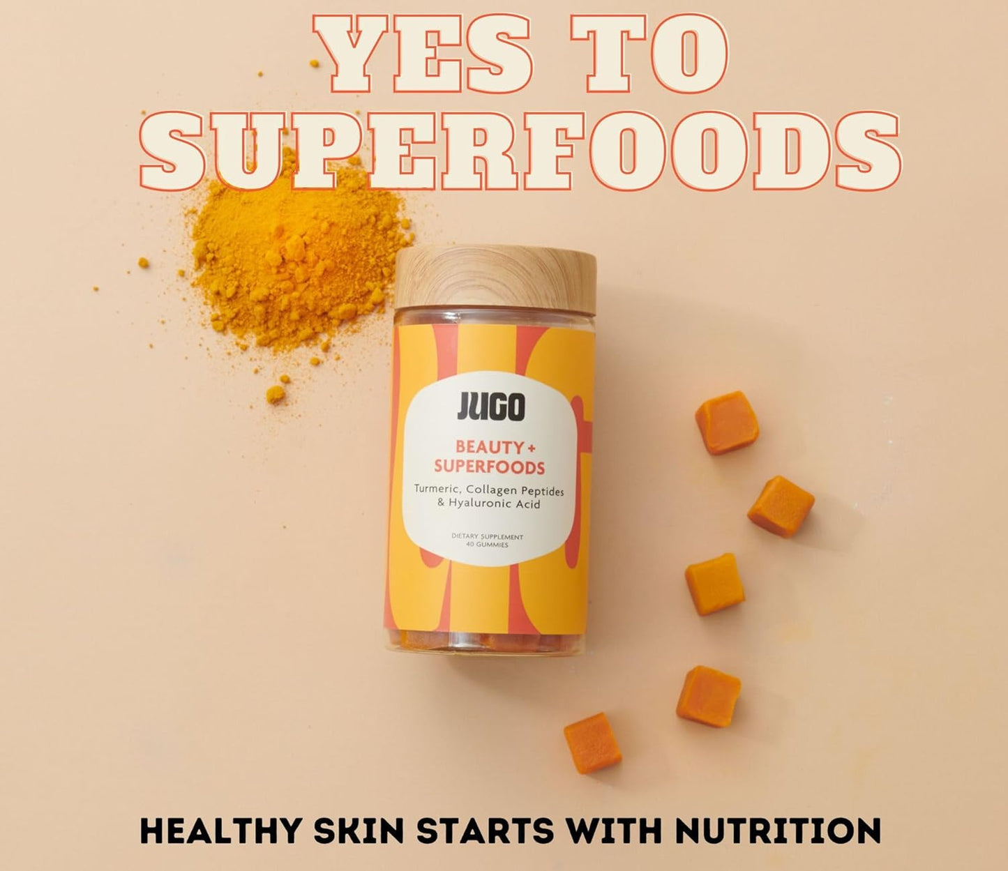 JUGO Beauty + Focus Gummy Bundle with Ashwagandha, Collagen, and Biotin - Enhance Focus, Reduce Stress, Promote Radiant Hair, Skin, Nails