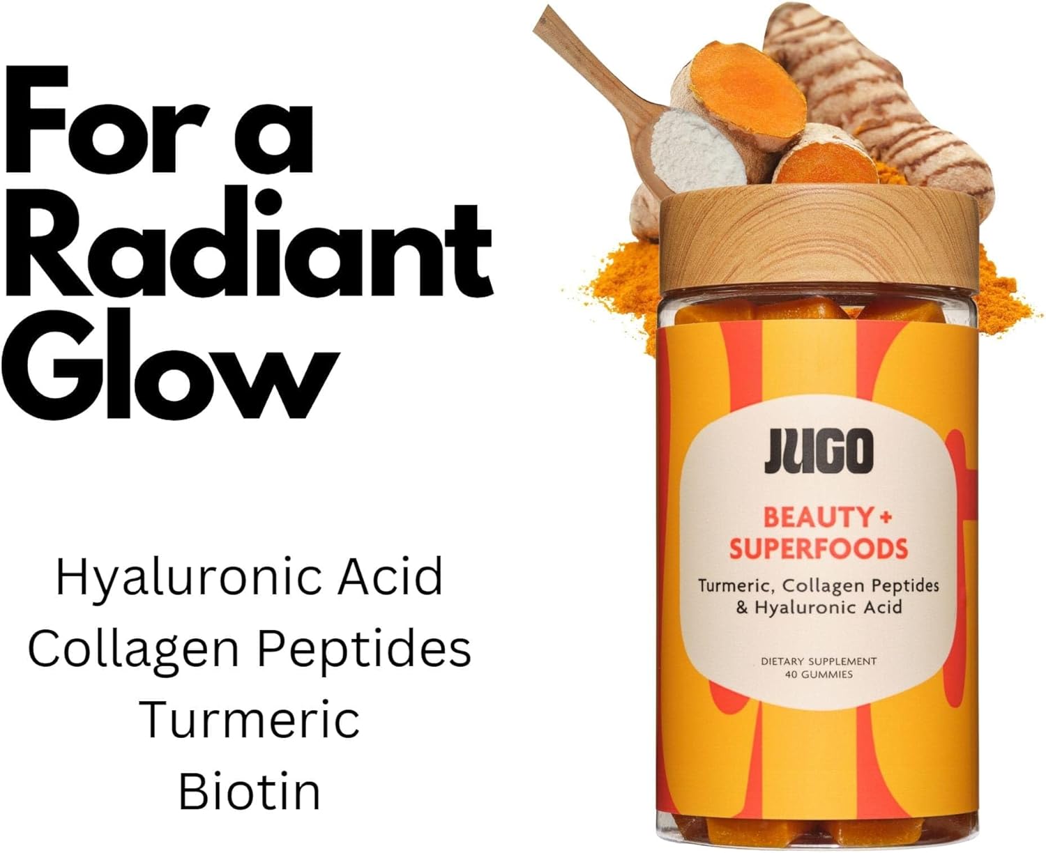 JUGO Superfoods Gummies Variety Pack - Focus, Energy, Beauty, ACV - Plant-Based, Gluten-Free, No Artificial Ingredients