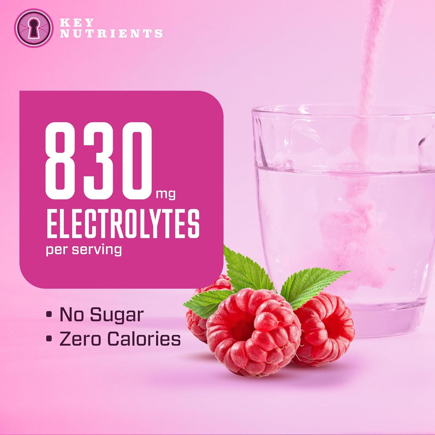 Juicy Raspberry Multivitamin Electrolyte Powder - Sugar-Free Hydration - Gluten-Free Keto Electrolytes - 90 Servings