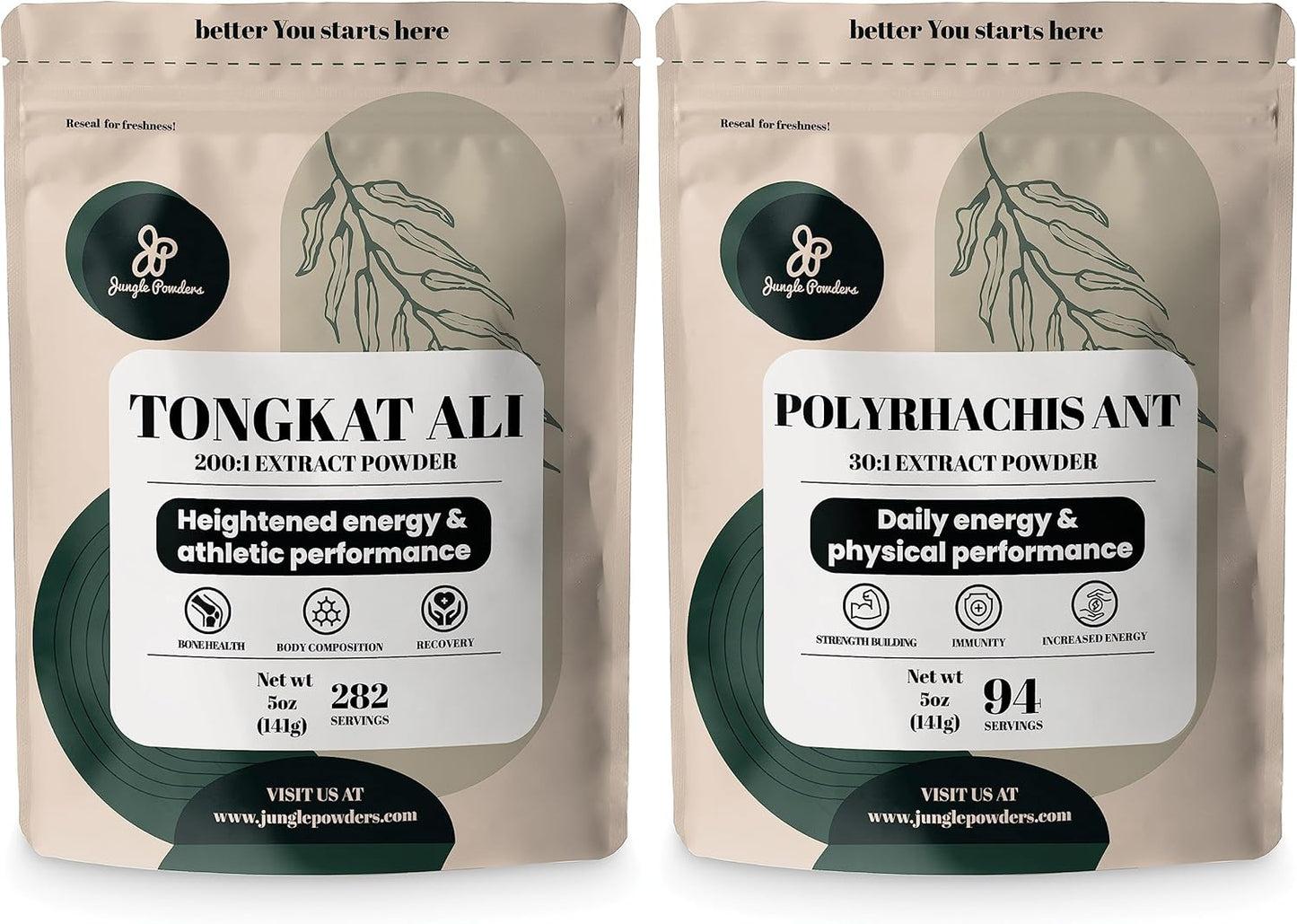 Jungle Powders Tongkat Ali & Black Ant Supplement for Men - 282 Servings Longjack & Black Ant Powder Extract - Traditional Men's Health Support for Drive - Filler Free 5oz