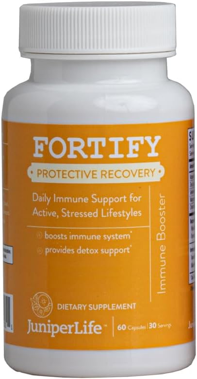 JuniperLIfe Fortify Immune Support Supplement - Immune Booster with Transfer Factors, Vitamin D, Zinc, Reishi, Curcumin, Bakers Yeast, Olive Leaf Extract - Enhance Your Immune System Today