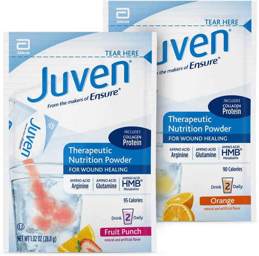 Juven Therapeutic Nutrition Drink Mix Powder with Collagen Protein for Wound Healing Support - Variety Pack of 30