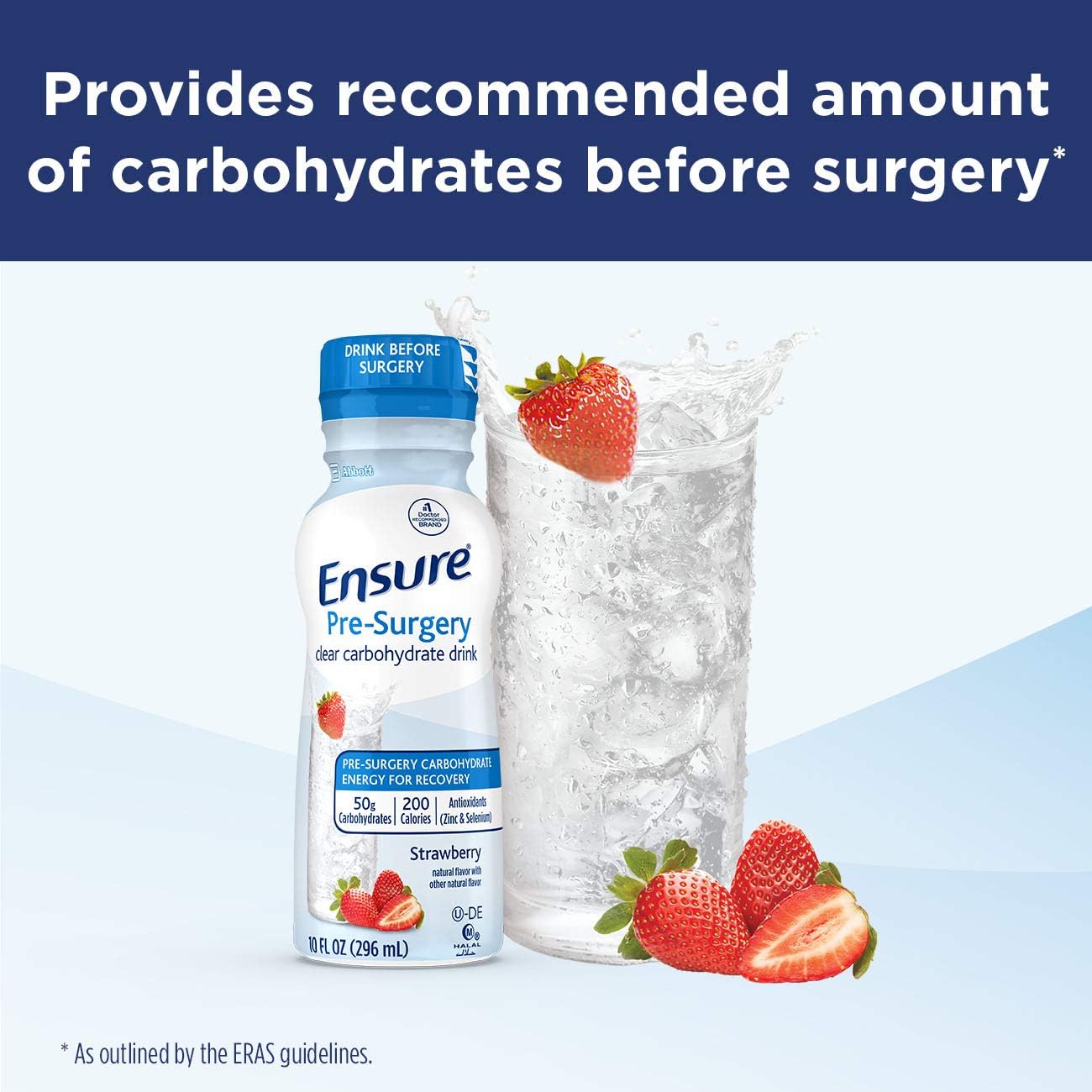 Juven Therapeutic Nutrition Drink Mix Powder with Collagen Protein for Wound Healing Support, Variety Pack, 30 Count + Ensure Pre-Surgery Clear Carbohydrate Drink, Strawberry 10 Fl Oz