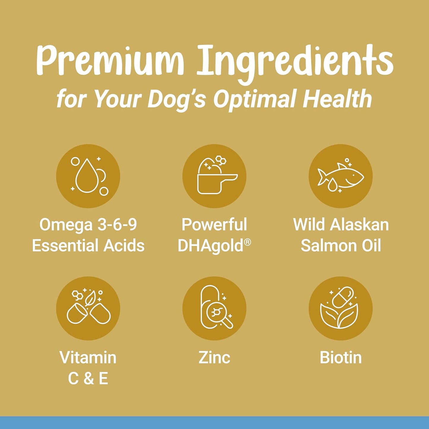 K9-Innovations Salmon Flavor Skin & Coat Dog Chews - Omega 3 & VIT C for Healthy Skin - 1-4 Month Supply (120qty)