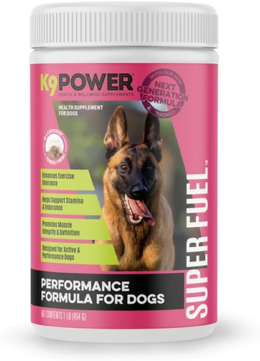 K9 Power Super Fuel Supplement 1lb - Enhances Energy, Muscle Growth, and Joint Health for Dogs