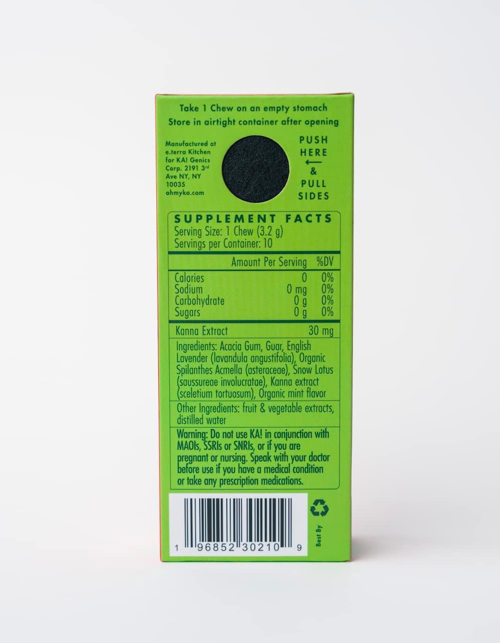 KA! KA Kanna Daily Chews - 30mg Sceletium Tortuosum Extract - Plant Based Stress Relief - Fast Acting Vegan Formula - 10 Count