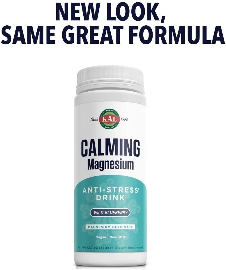 KAL Calming Magnesium Drink with 325mg Mag Glycinate for Relaxation Support - 12.7oz, 80 Servings