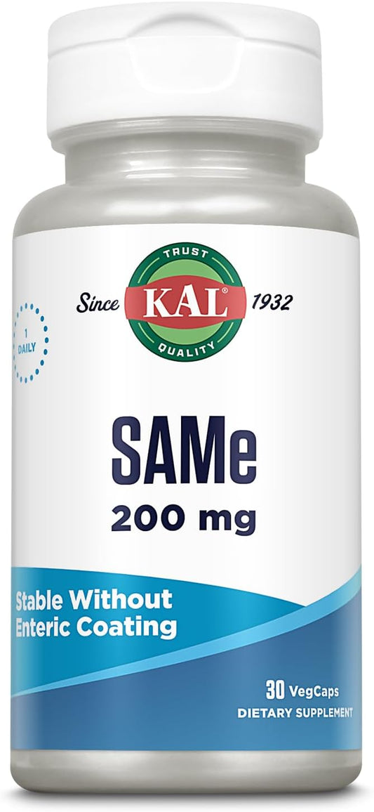KAL Same 200mg Supplement for Nervous System Support - Enhanced Absorption, Vegetarian, 30 VegCaps, 60-Day Guarantee