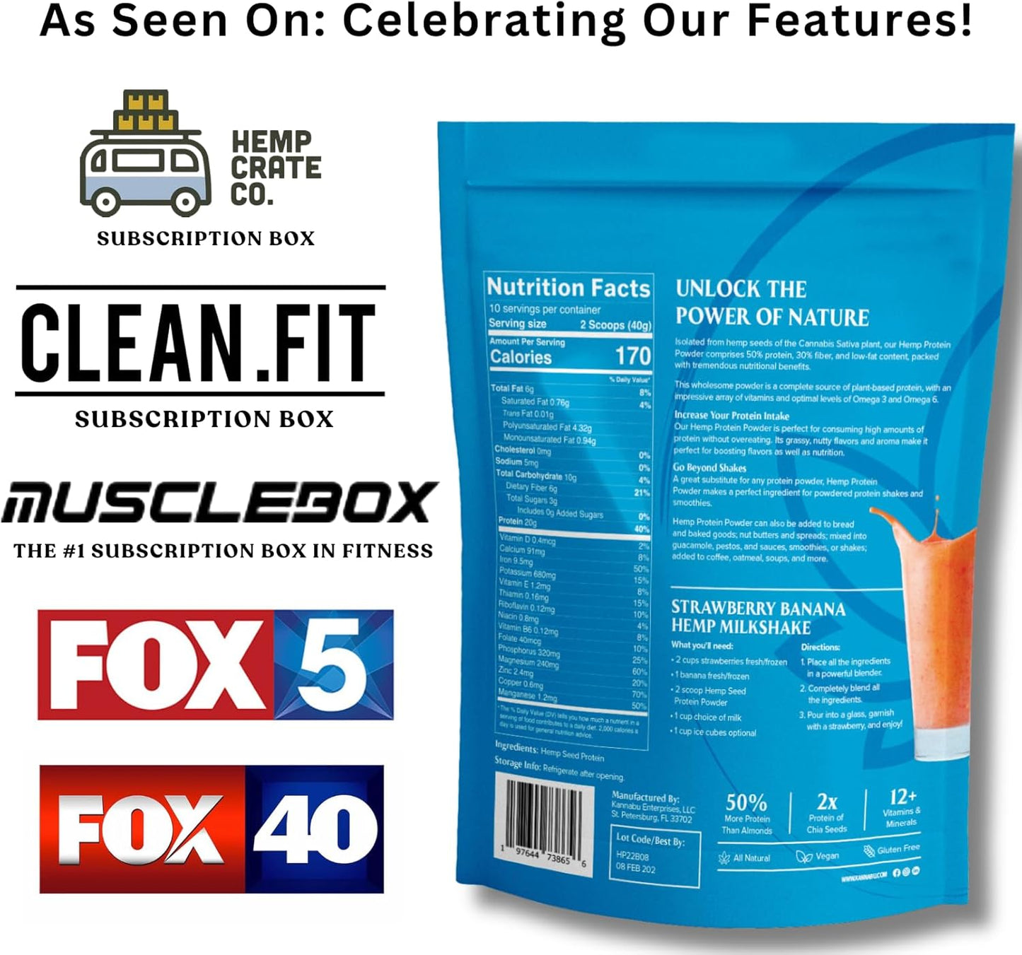 Kannabumetabolism boosterProtein Powder - 20G Plant Protein/Serving - Natural Fiber, Iron, Potassium, Magnesium, Omega 3, 6, 9 - Superfood - Vegan, Gluten-Free, Kosher, Keto - 14.8 oz, Pack of 3