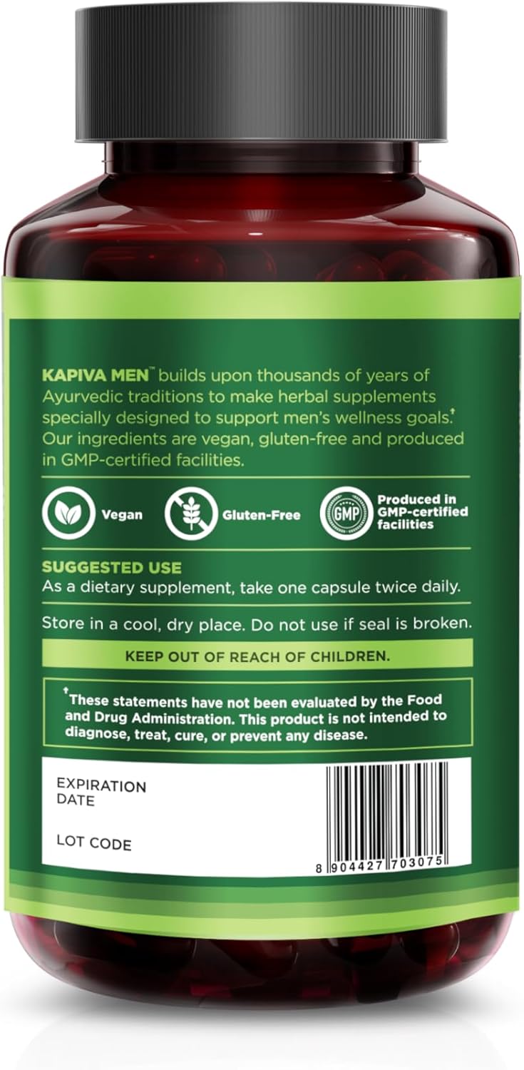 KAPIVA MEN Cholesterol Support Supplement with Arjuna, Garlic, Guggul - 60 Day Supply, 120 Capsules - Promotes Healthy Cholesterol Levels