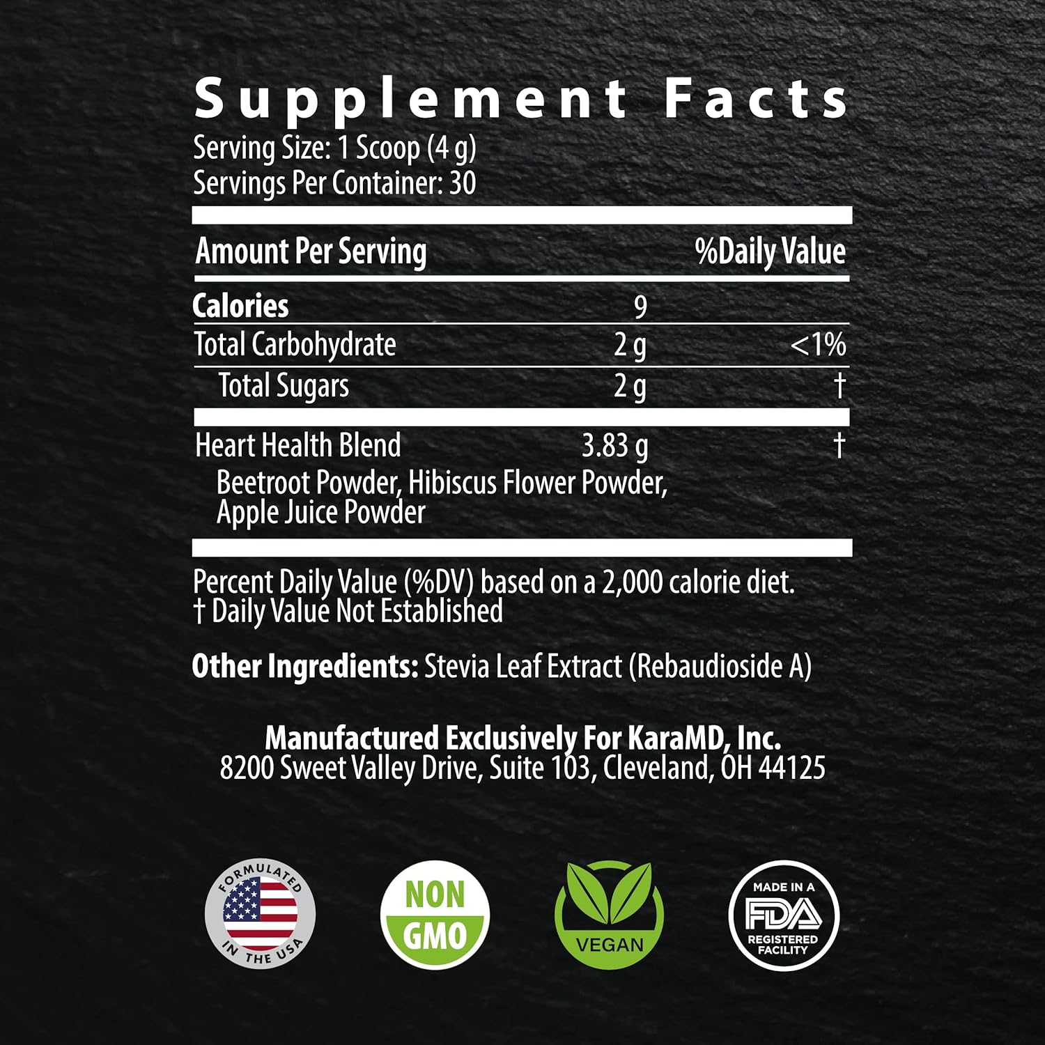 KaraMD UltraBeets: Beetroot Superfood Powder for Heart Health, Energy, & Circulation - Cherry Apple Drink Mix - 30 Servings