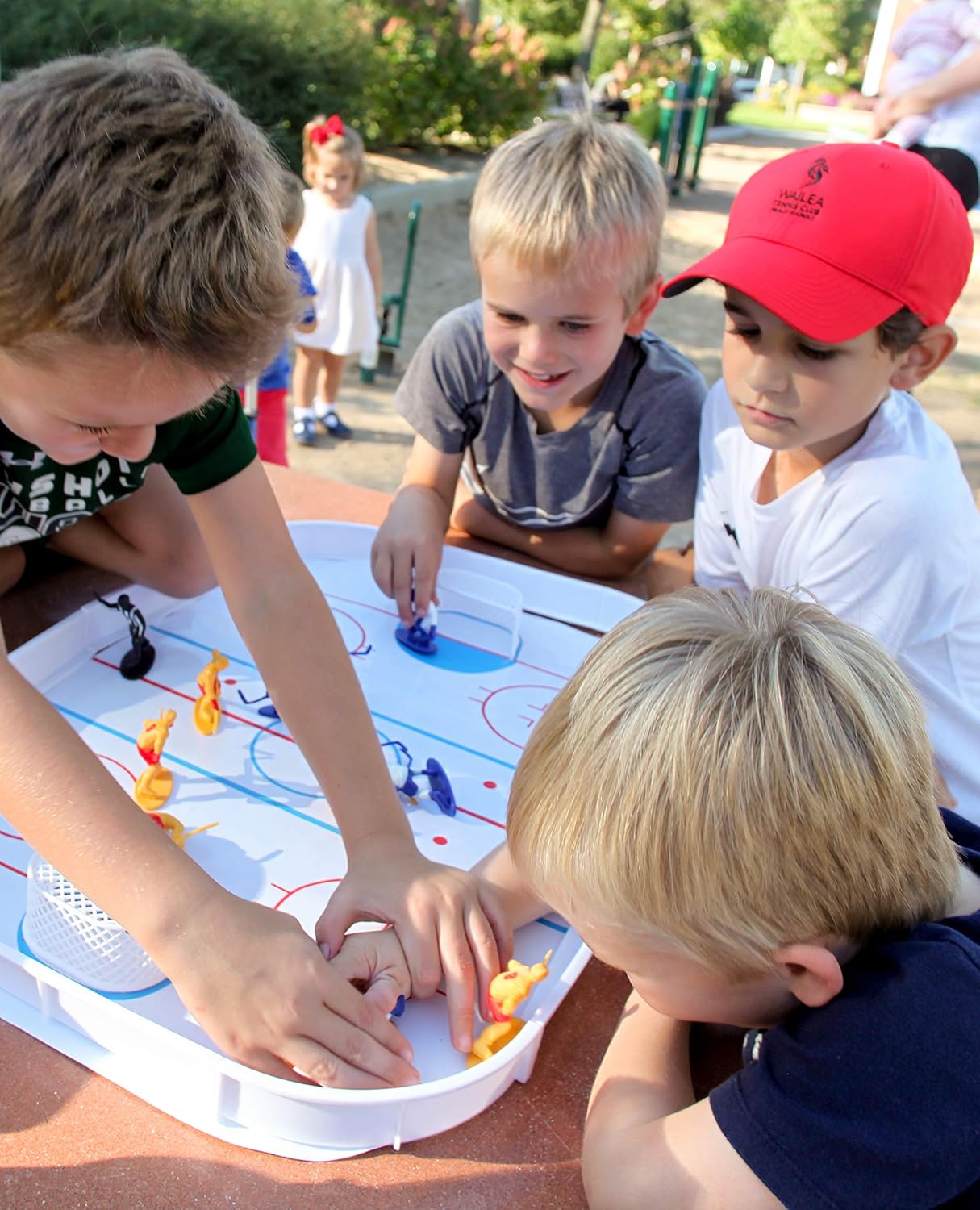 Kaskey Kids Hockey Guys Blue/Yellow Team Set Encourages Creative Play - Includes 2 Teams & Accessories - 25 Pieces