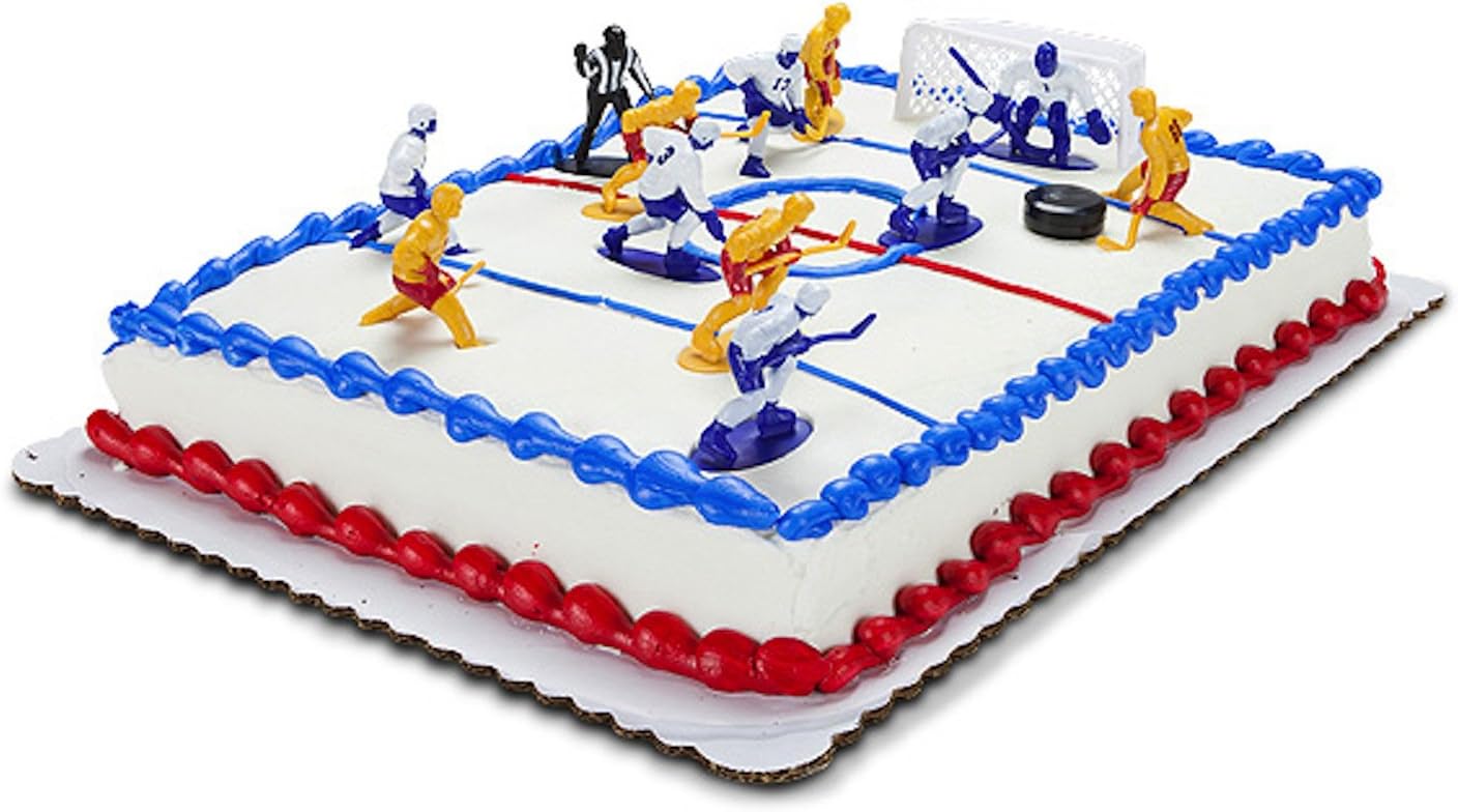 Kaskey Kids Hockey Guys Blue/Yellow Team Set Encourages Creative Play - Includes 2 Teams & Accessories - 25 Pieces