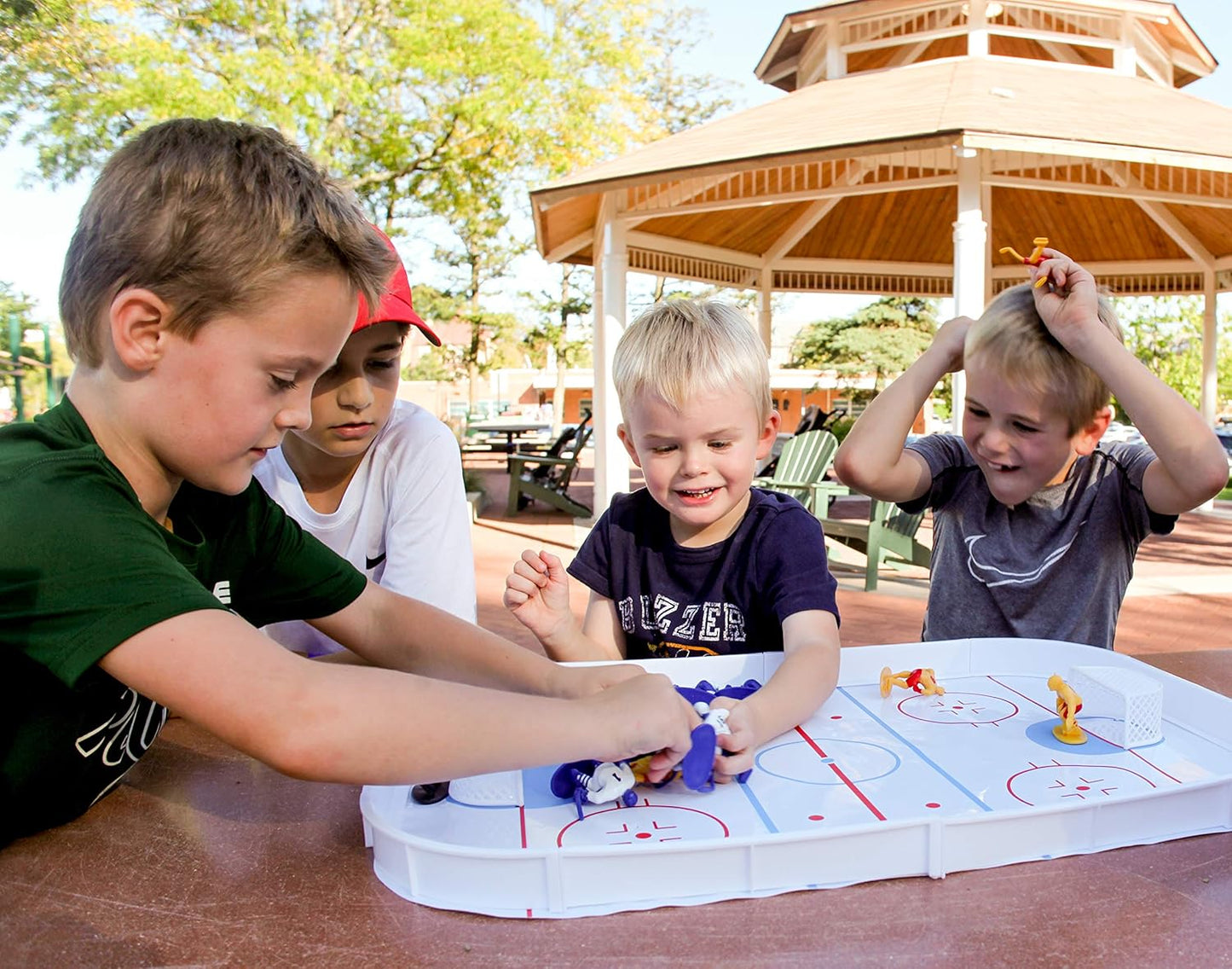 Kaskey Kids Hockey Guys Blue/Yellow Team Set Encourages Creative Play - Includes 2 Teams & Accessories - 25 Pieces