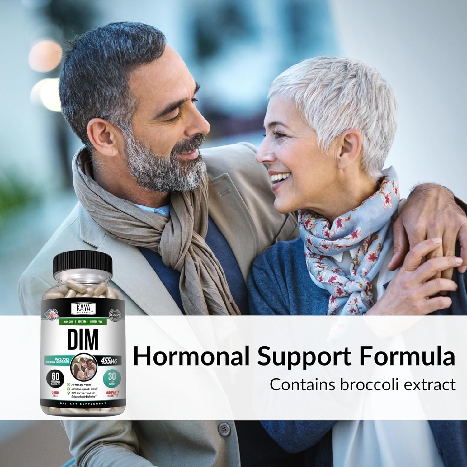 Kaya Naturals DIM Ultra Supplement - Herbal Hormonal Support for Women and Men - 60 Vegetable Capsules with Broccoli Extract & BioPerine - Ideal for Acne, Menopause, and Prostate Issues