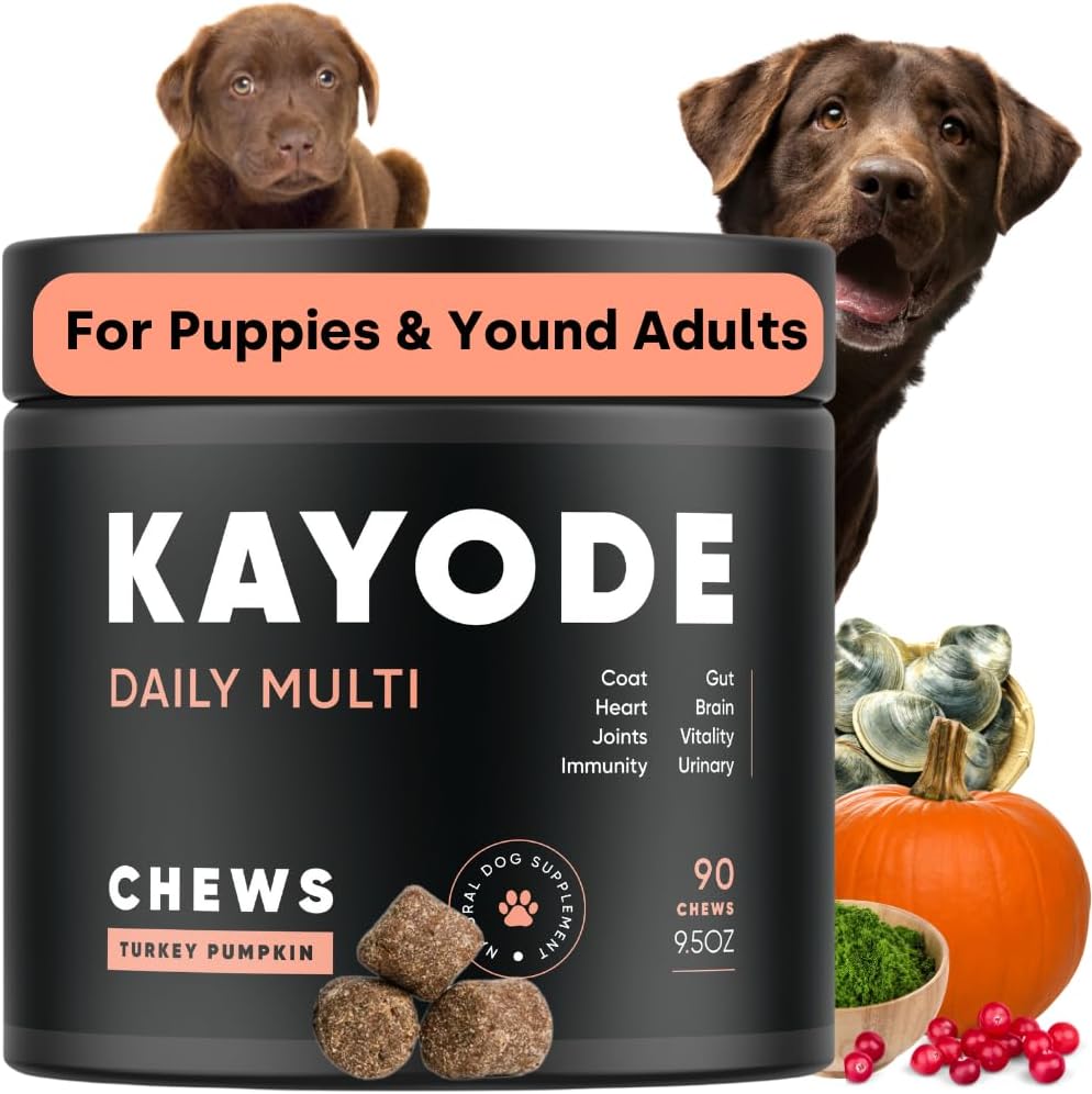 Kayode Daily Multi - Dog Multivitamin Chew for Joint, Digestive, Heart, Brain, Urinary Health & More - Nutrient Booster for Dogs & Puppies