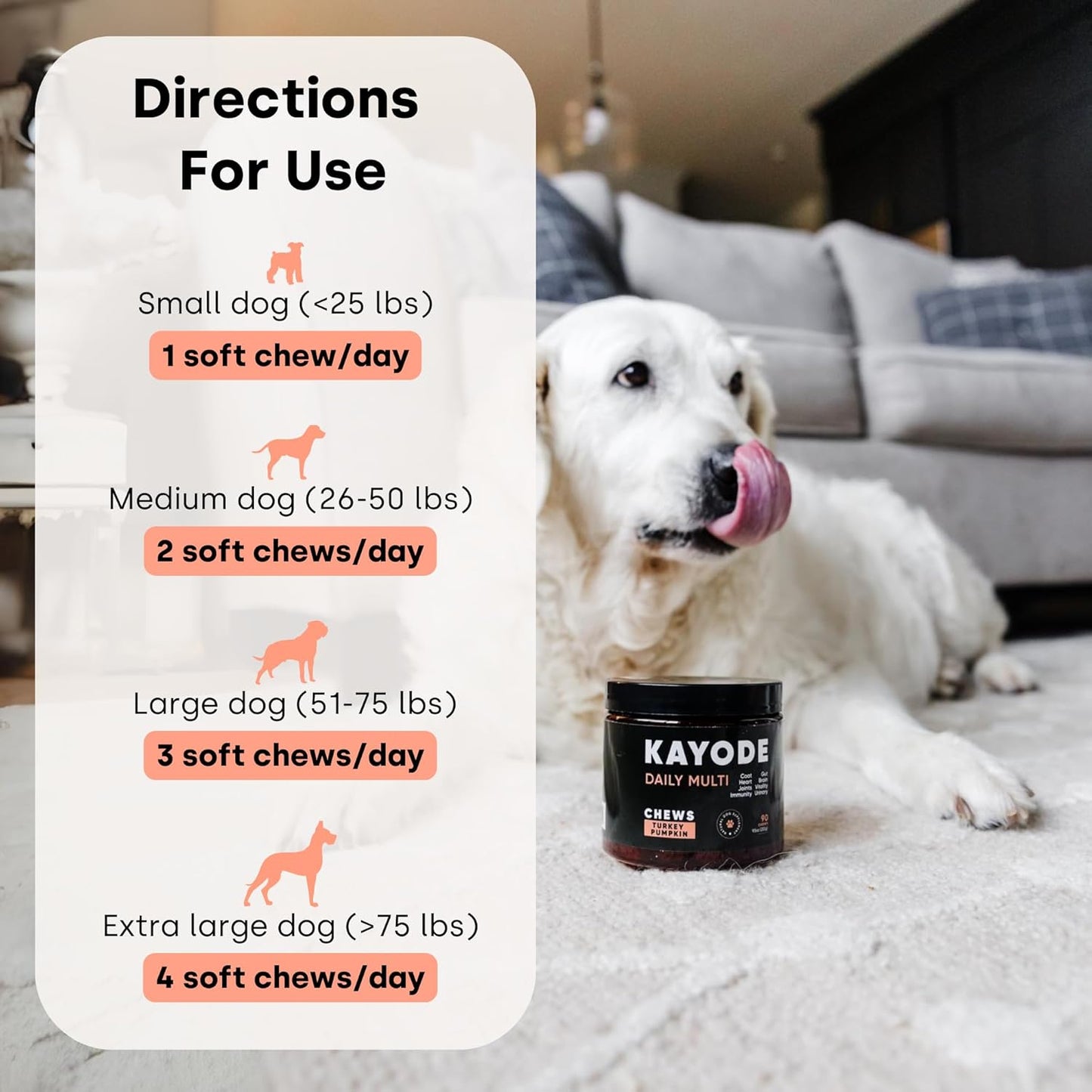 Kayode Daily Multi - Dog Multivitamin Chew for Joint, Digestive, Heart, Brain, Urinary Health & More - Nutrient Booster for Dogs & Puppies