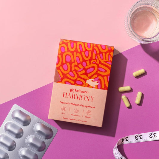 Kellyann Harmony Probiotic Weight Management Capsules - Prebiotic & Probiotic for Gut Health and Weight Support