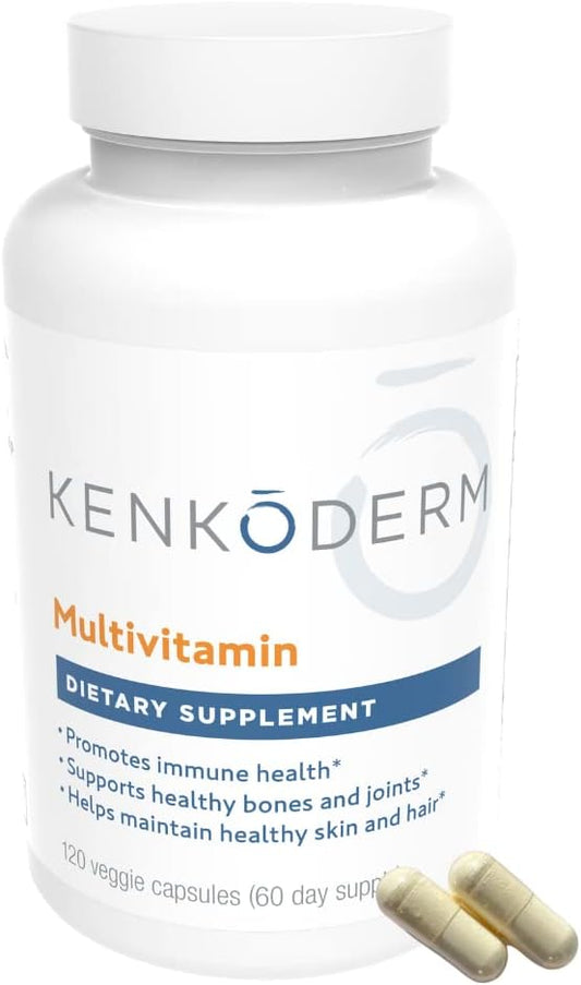 Kenkoderm Psoriasis Multivitamin with Omega 3, Vitamin D, Collagen & More - 120 Capsules