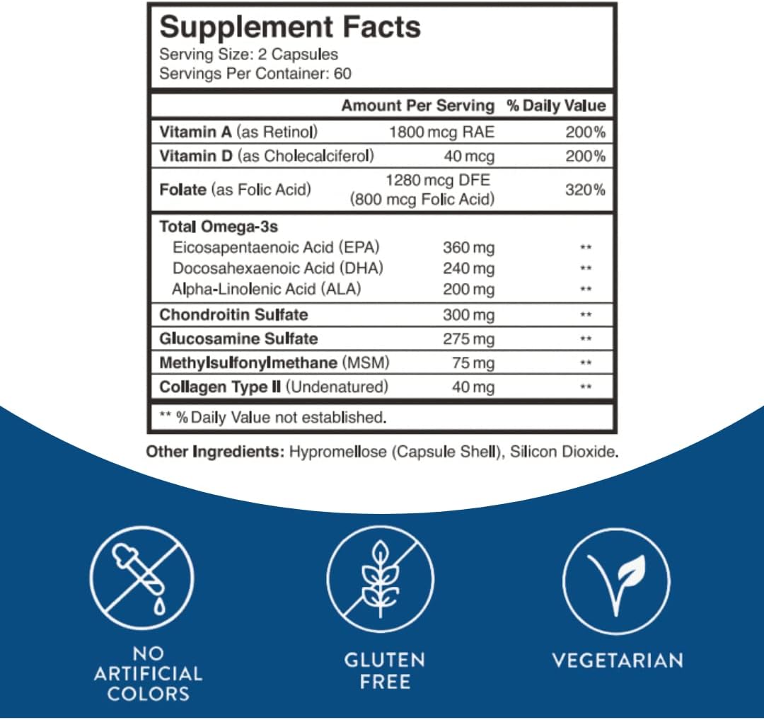 Kenkoderm Psoriasis Multivitamin with Omega 3, Vitamin D, Collagen & More - 120 Capsules
