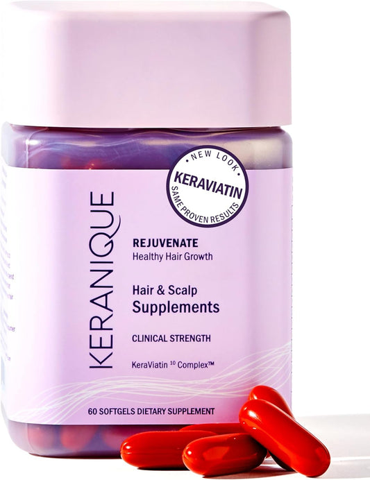 Keranique Hair & Scalp Supplements - Boost Strength and Growth with Biotin, Vitamin B, and Vital Nutrients