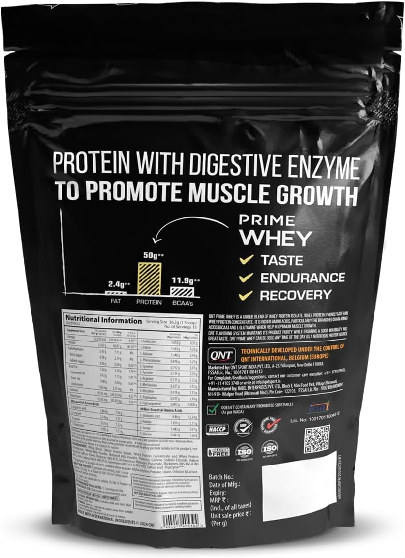 Kesar Kaju Pista Whey Protein Powder - 500g Triple Blend | 25g Protein Per Scoop | BCAA for Muscle Recovery