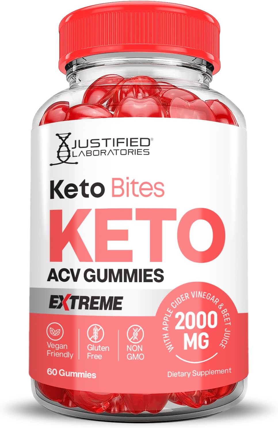 Keto ACV Gummies 5-Pack with Pomegranate & Beet Juice - 2000MG Extreme Strength Vegan Keto Bites - Non GMO - 300 Gummies