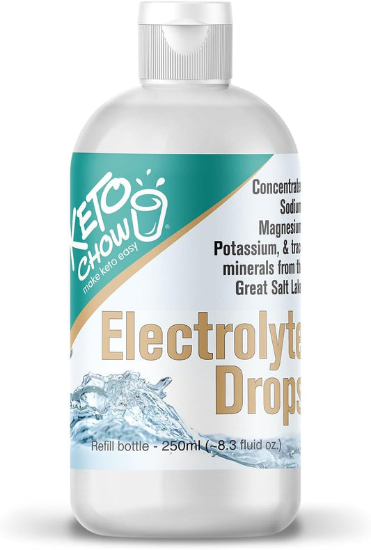Keto Chow Electrolyte Hydration Drops for Keto Diets, Intermittent Fasting, and Immune Support - Gluten & Sugar Free - Paleo - 8.3 fl oz